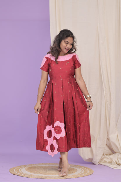 Floral DUBION GOWN -Red
