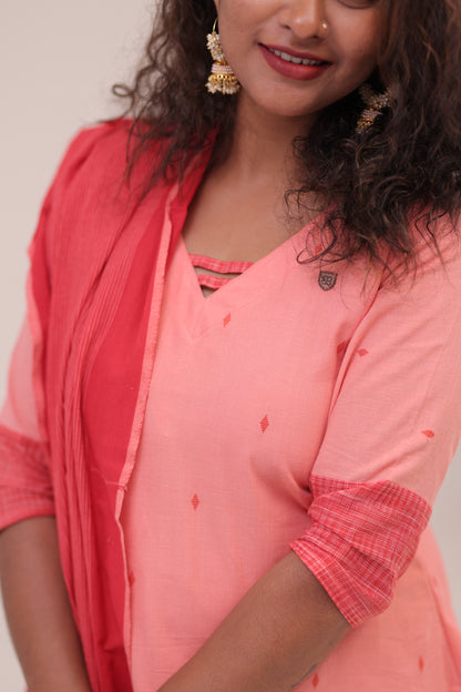 THURIGAI-cotton3pc- peach