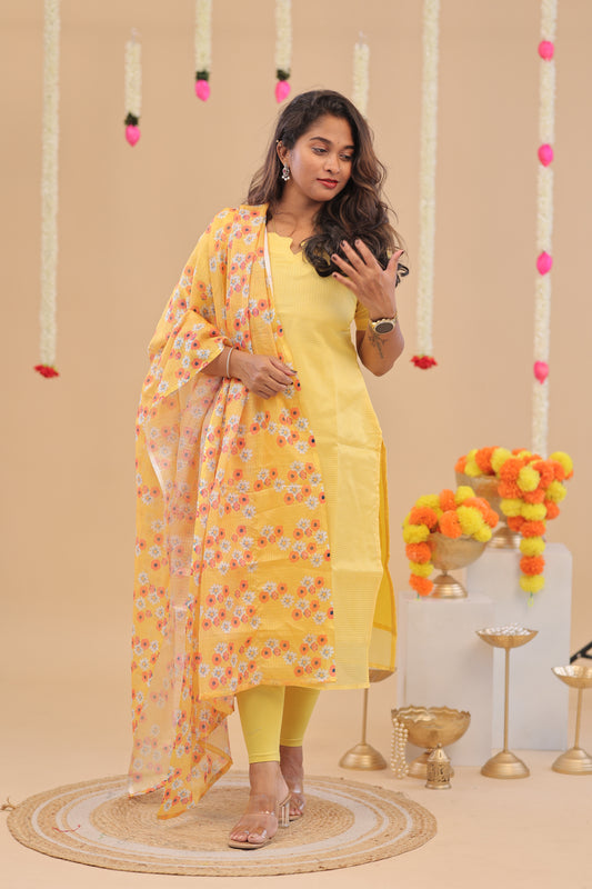 Alphonsa yellow -KOTA set