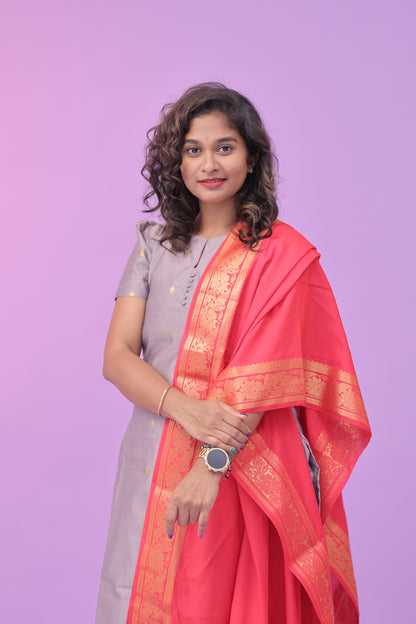 Chandrika - Tussar Kurti set - lavender