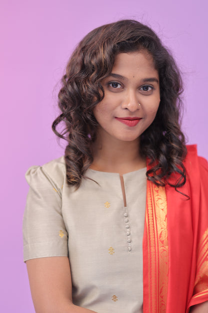 Chandrika - Tussar Kurti set - BEIGE