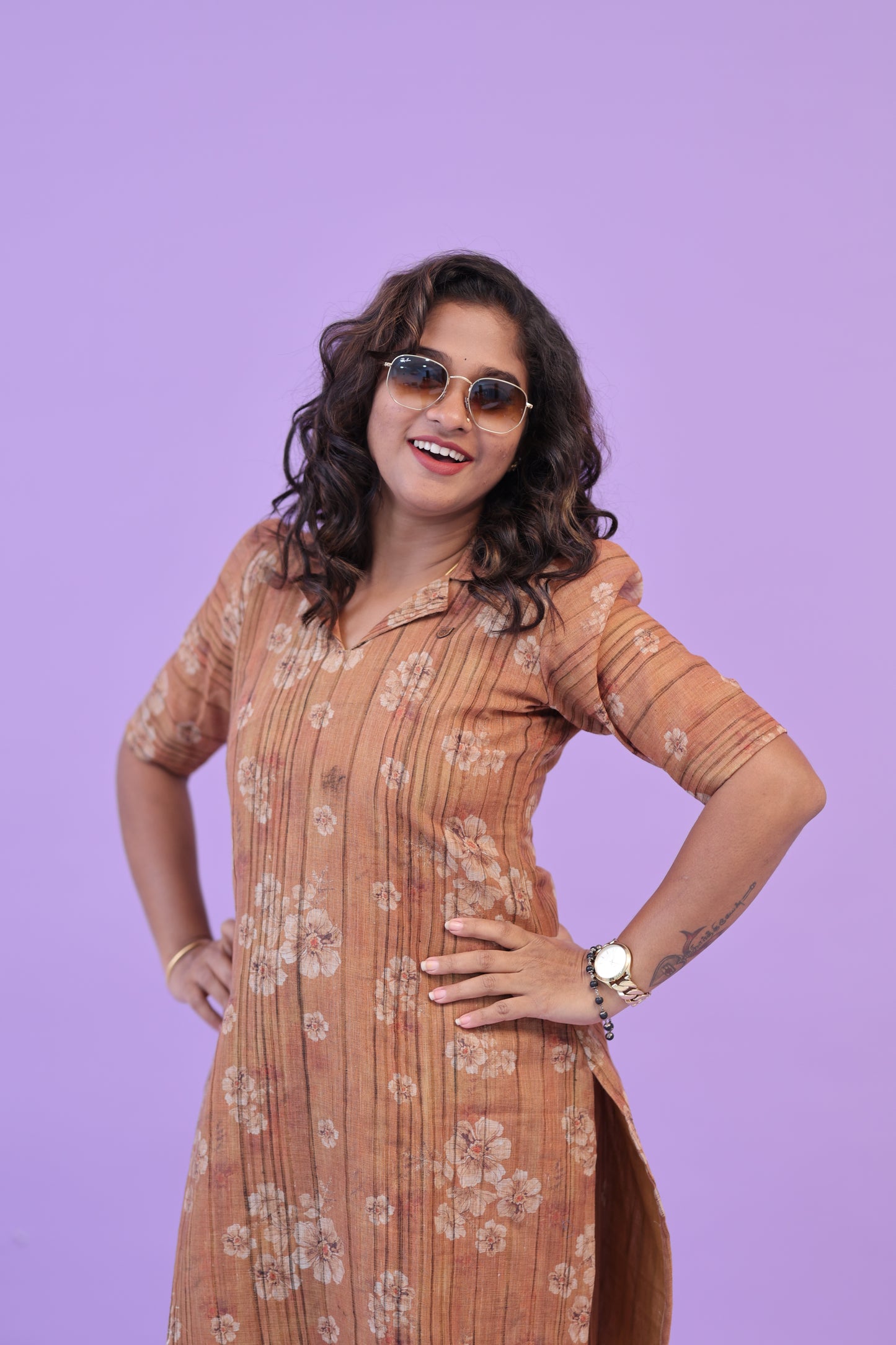SUNNY-FLORAL-cotton co-ord- COPPER