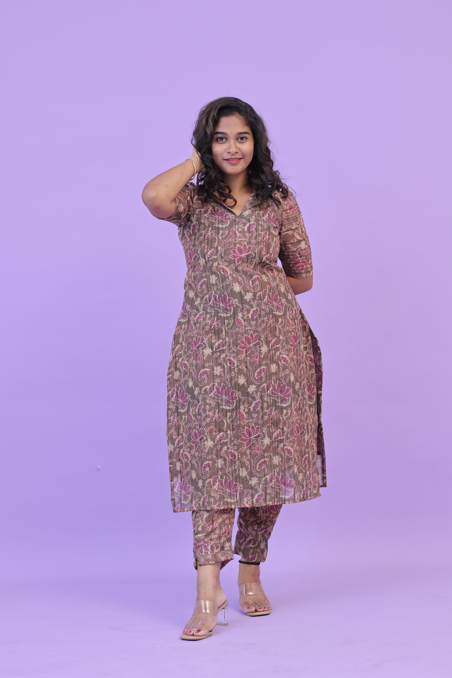 SUNNY-FLORAL-cotton co-ord-Olive