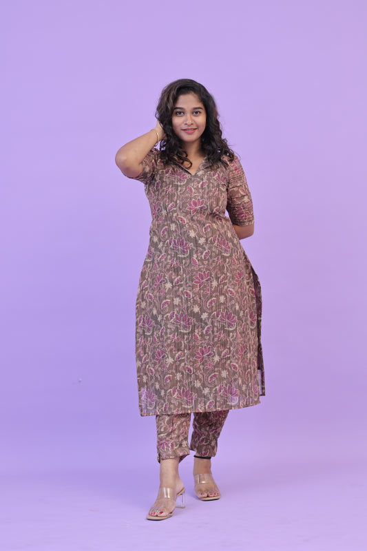 SUNNY-FLORAL-cotton co-ord-Olive