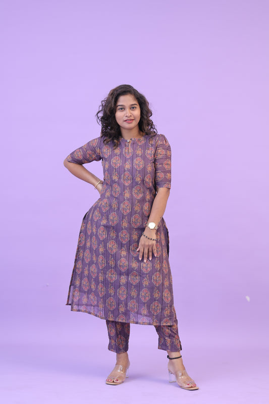 SUNNY-FLORAL-cotton co-ord-purple