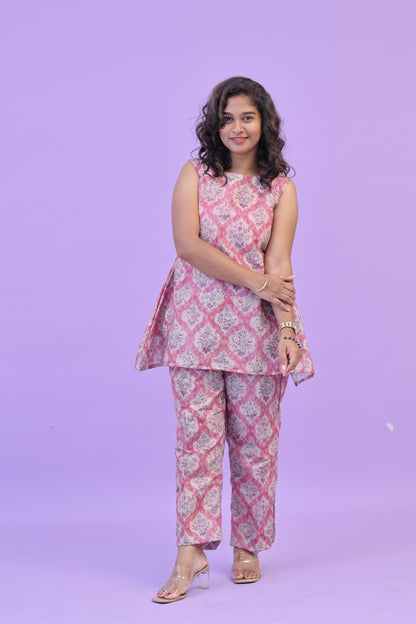 SUNNY-FLORAL-cotton co-ord-PINK MUGHAL