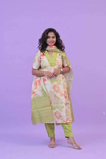 LUX-GREEN-TUSSAR SUIT