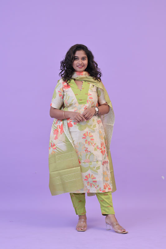 LUX-GREEN-TUSSAR SUIT