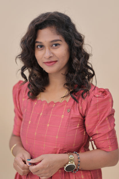 PEACH SILK GOWN- plus size