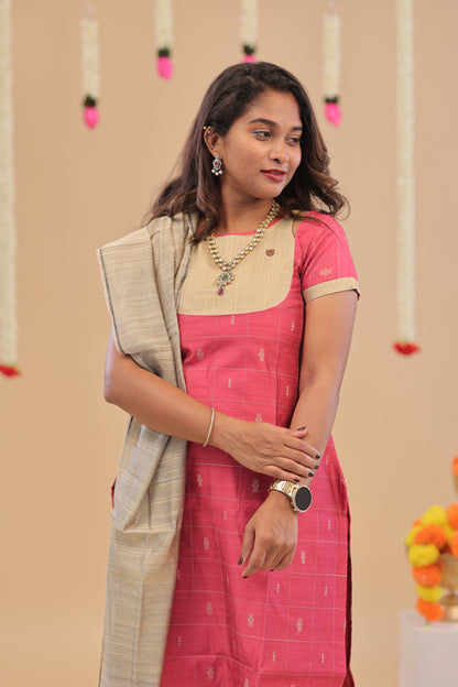 RAW SILK -PINK SUIT