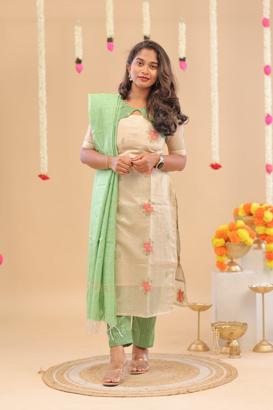 PREMIUM-MILKY RAW SILK SUIT