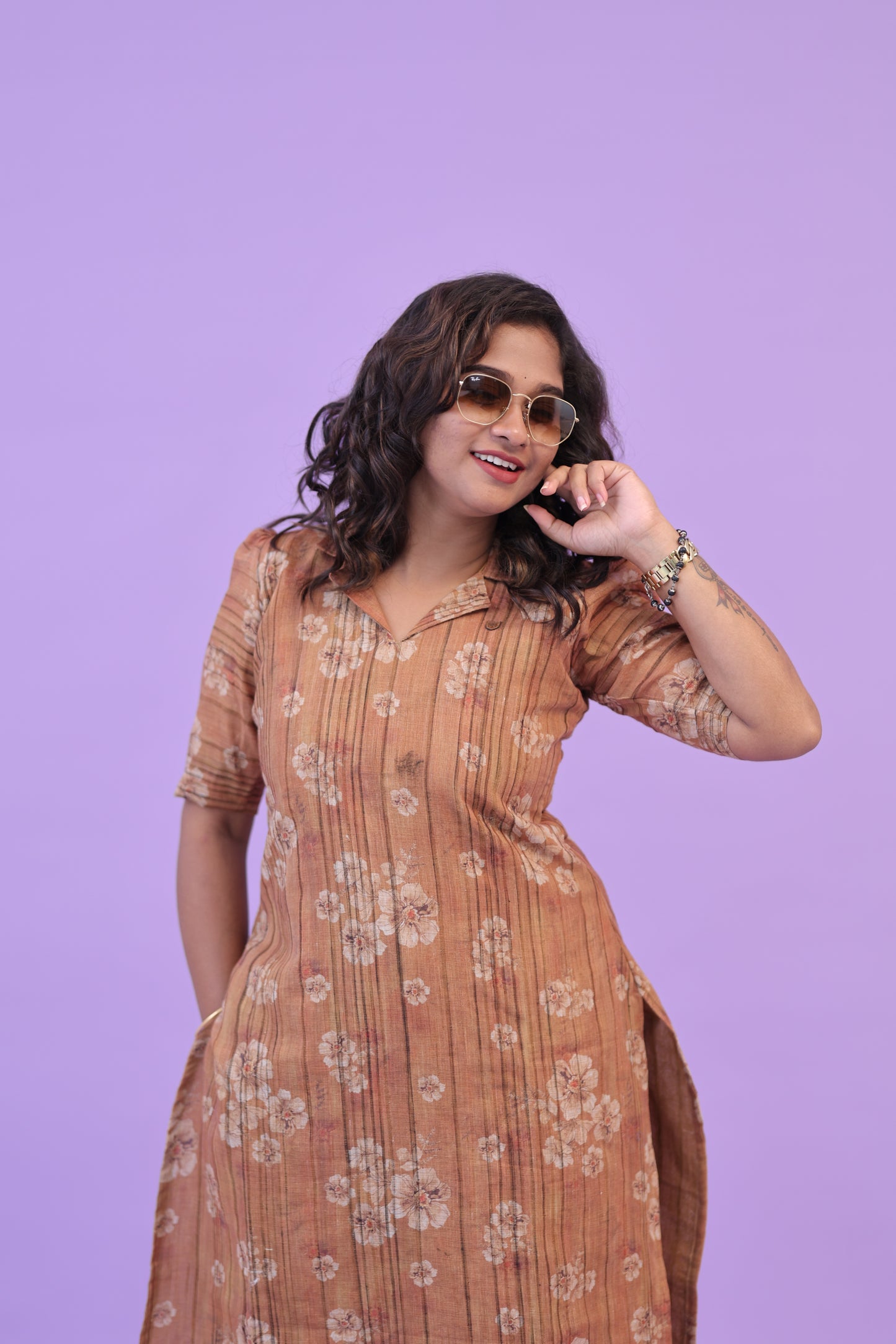 SUNNY-FLORAL-cotton co-ord- COPPER