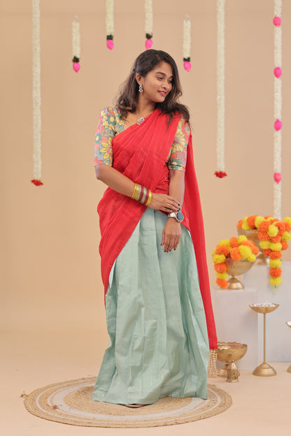 HALF SAREE-RED