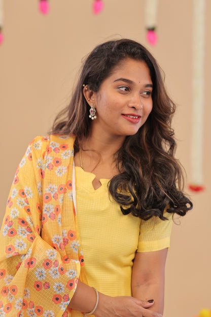 Alphonsa yellow -KOTA set