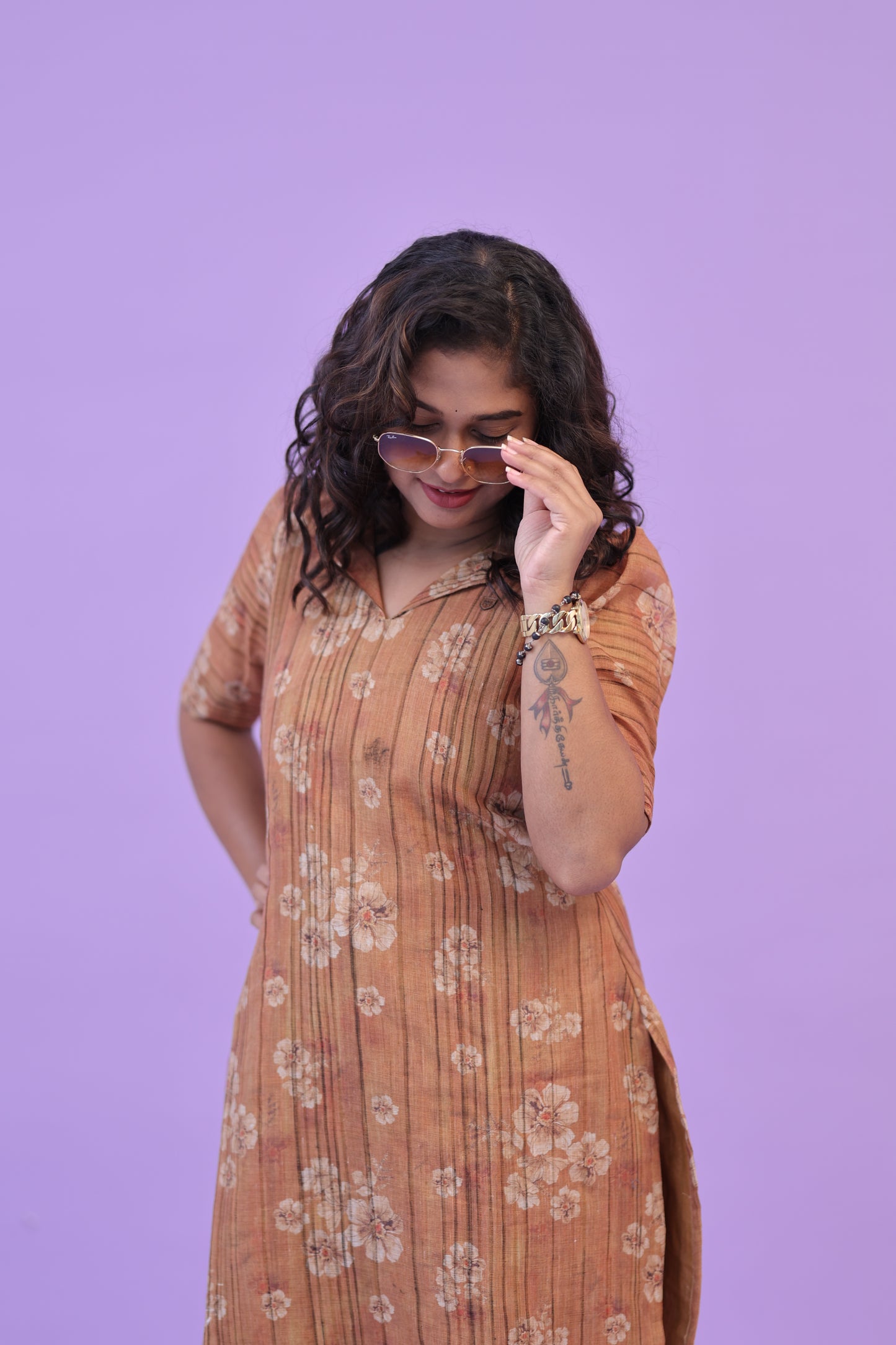 SUNNY-FLORAL-cotton co-ord- COPPER