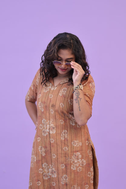 SUNNY-FLORAL-cotton co-ord- COPPER