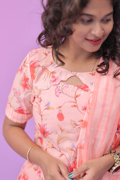 Mul cotton 3 pc set peach
