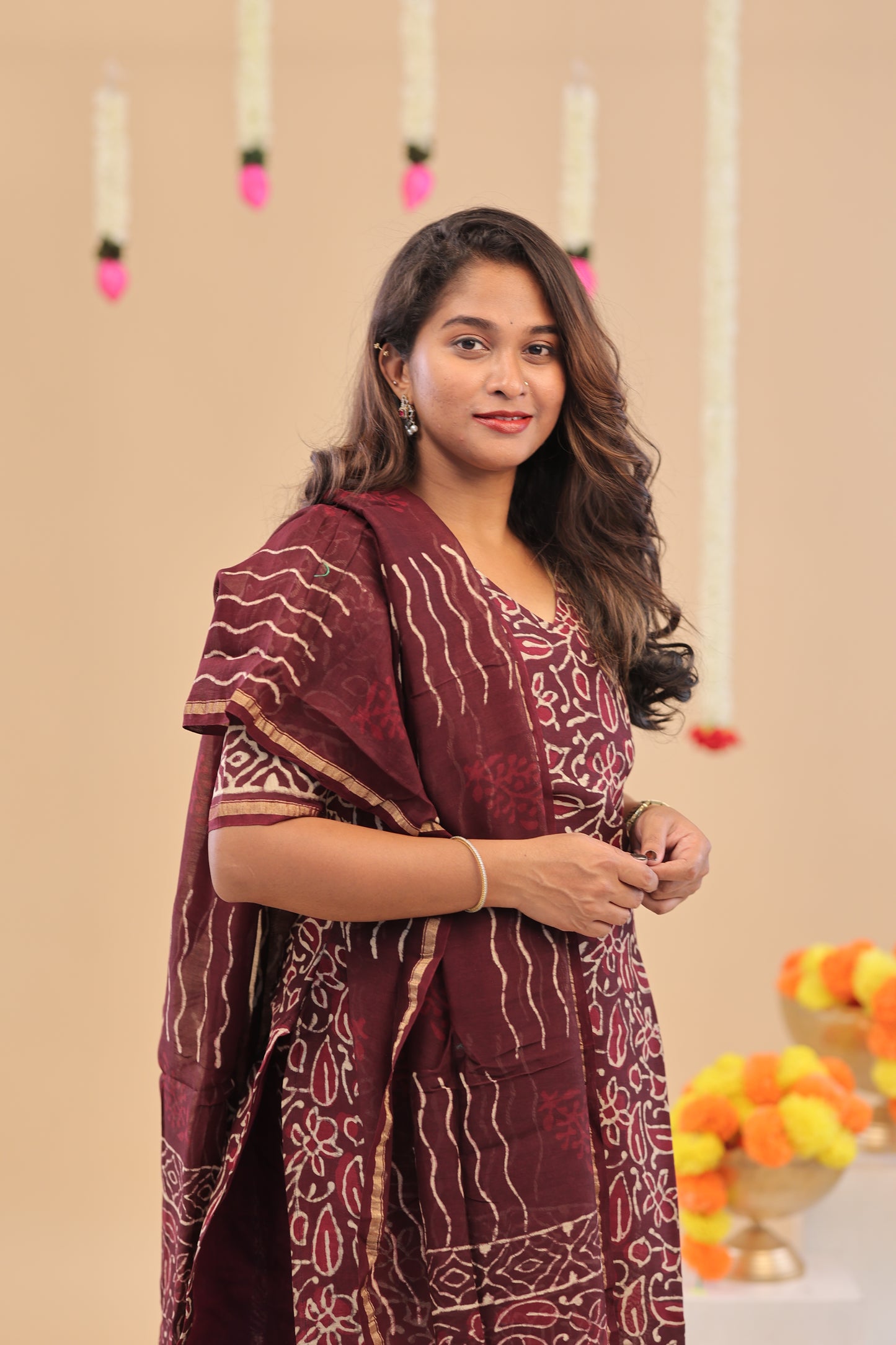Premium -Wine- Chanderi suit