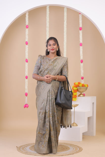 BOSSY GIRL-SAREE04-GREY