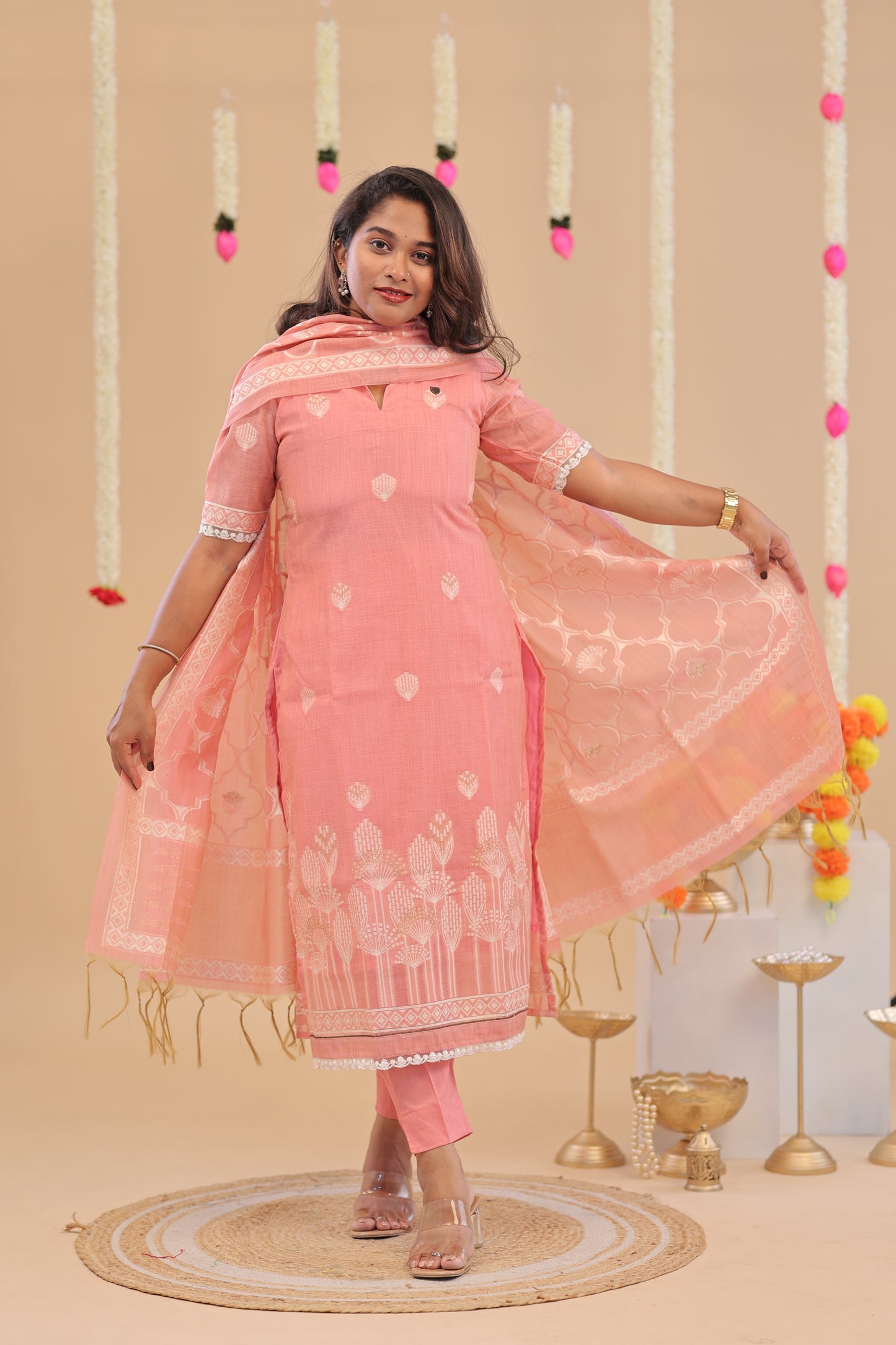 PREMIUM Pink- JAMDHANI SUIT