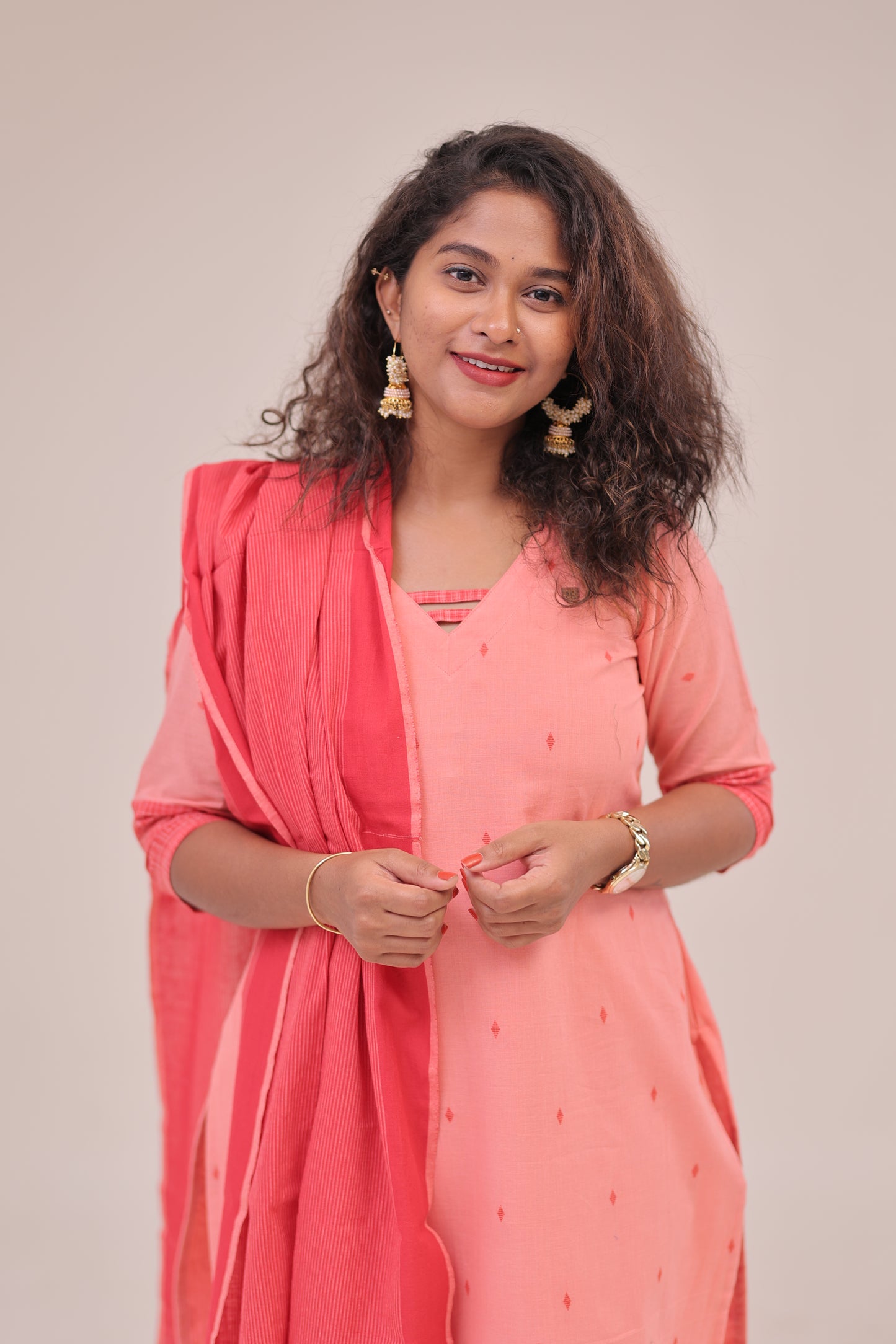 THURIGAI-cotton3pc- peach