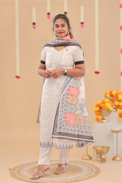 Sanchana White  - Kurti set