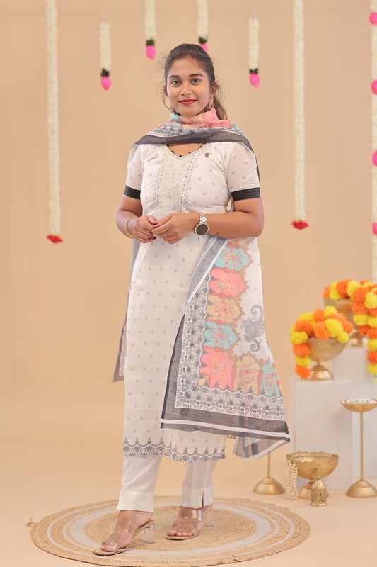 Sanchana White  - Kurti set