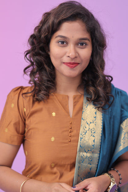 Chandrika - Tussar Kurti set - GOLDEN