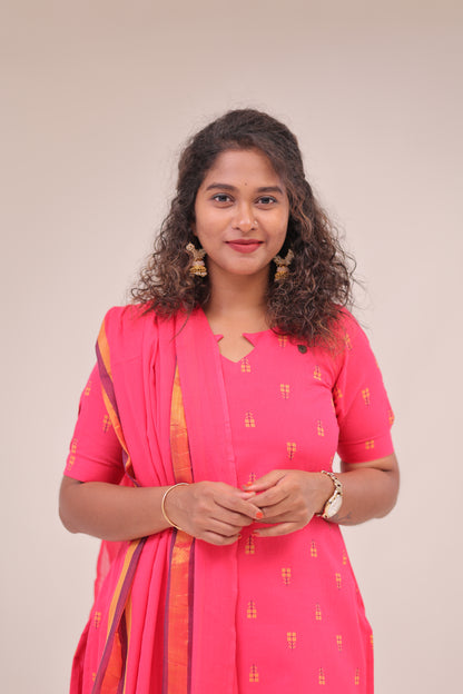 Poonguzhali-3 pc cotton sets - PINK