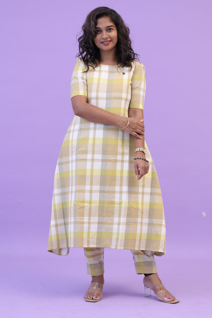 Cotton -CHECKED - YELLOW- co ord