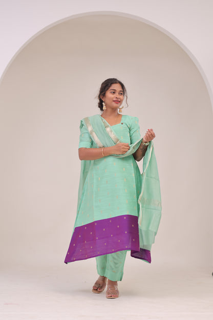 THUGIL - RAWSILK set - TEAL/PURPLE