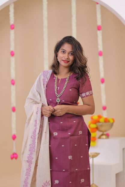 LUX-NIRANJANA-WINE-JAMDHANI-3 pc set