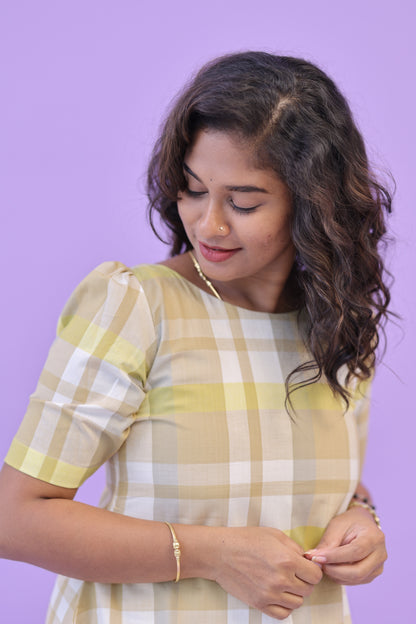 Cotton -CHECKED - YELLOW- co ord