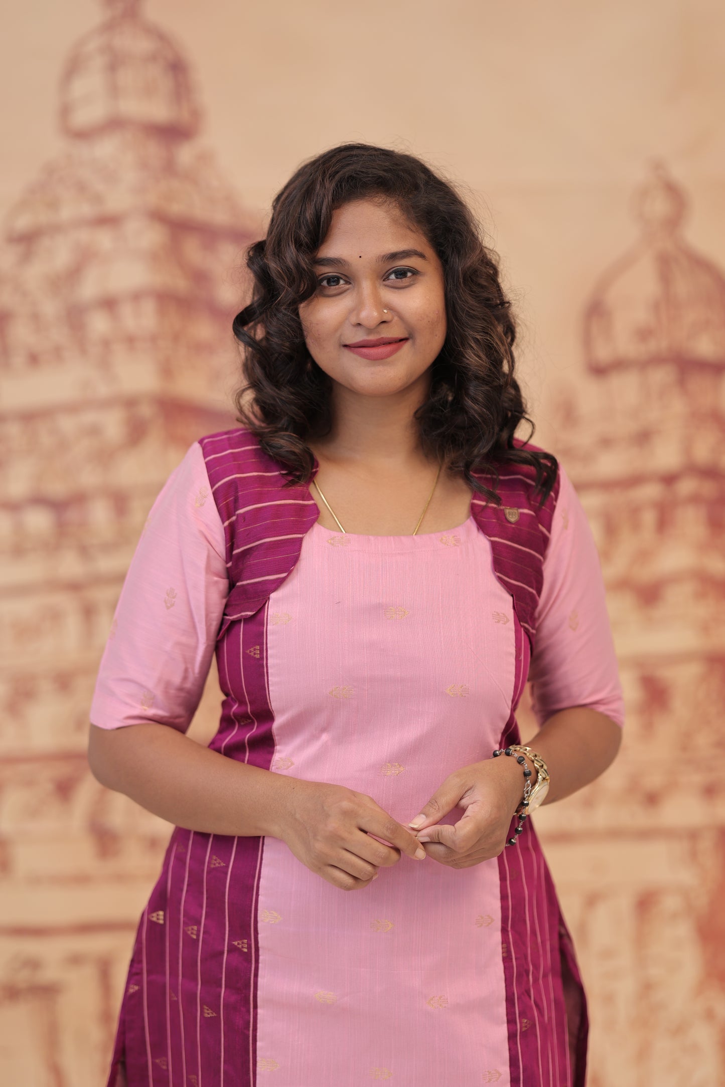 RAW SILK KURTI- MAGENTA PINK