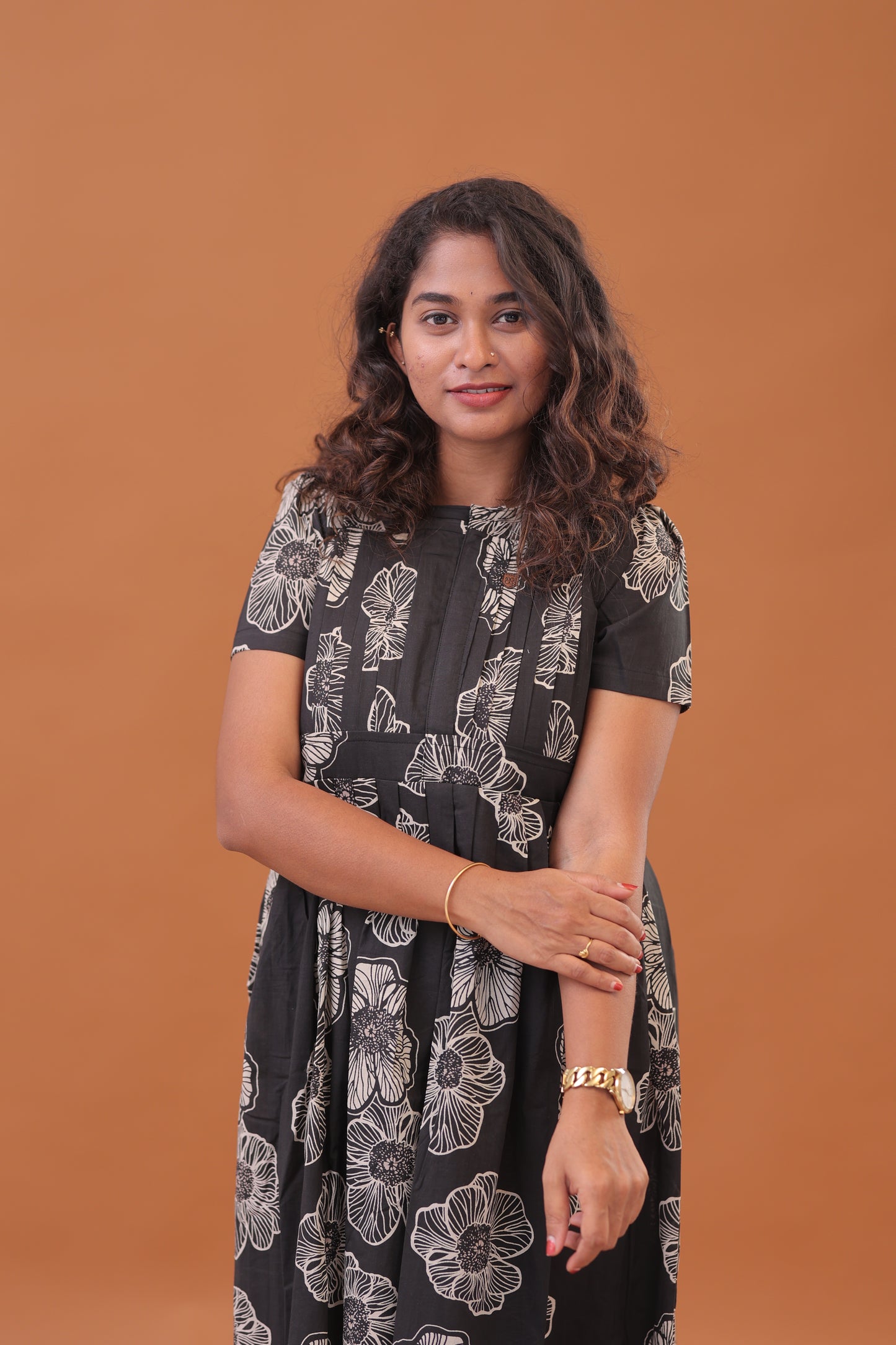 COTTON GOWN/ PG/BLACK (Copy)