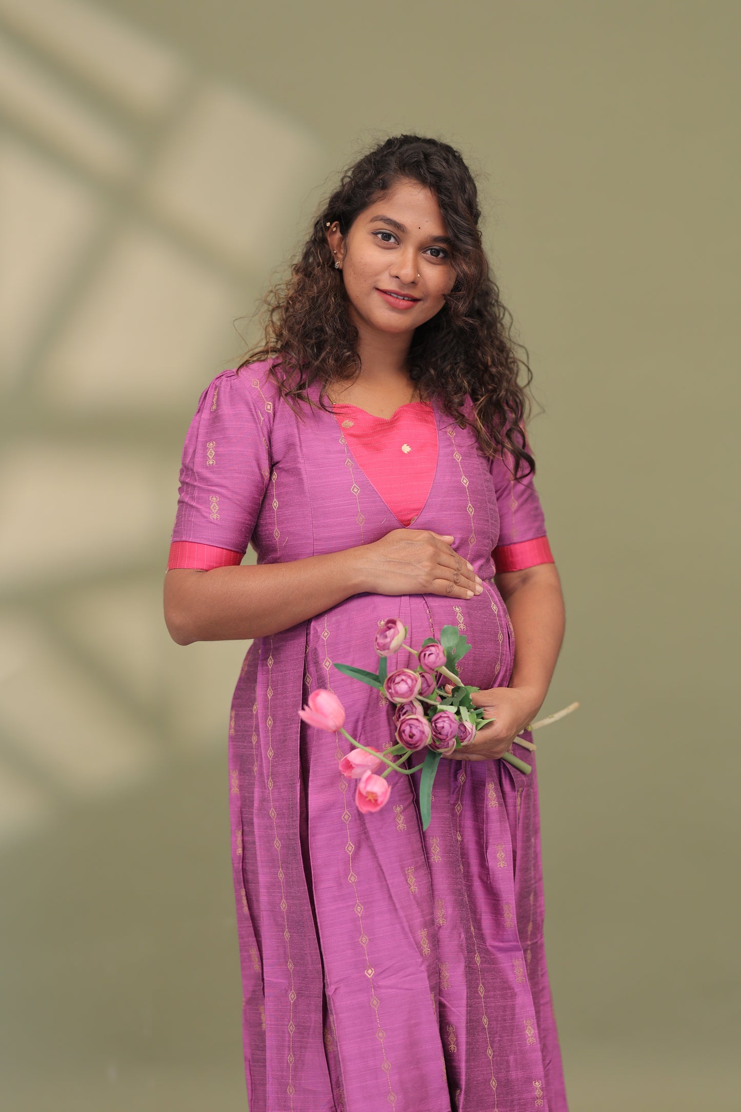 LAVE HEART-RAW SILK GOWN