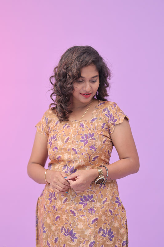 Chanderi co ords - MUSTARD