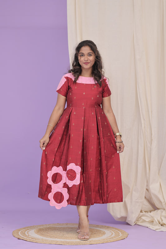 Floral DUBION GOWN -Red