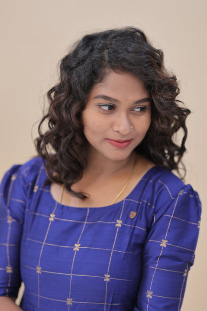 ROYALBLUE SILK GOWN- plus size