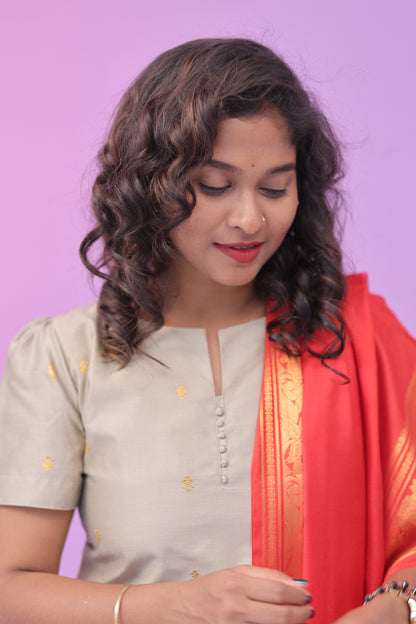 Chandrika - Tussar Kurti set - BEIGE