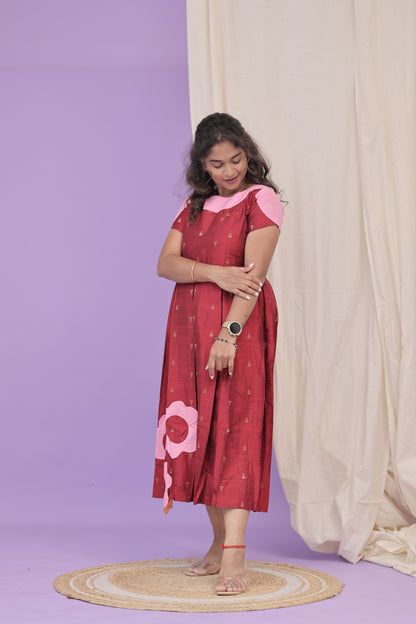 Floral DUBION GOWN -Red