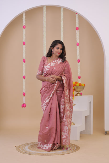 BOSSY GIRL-SAREE06-PEACH