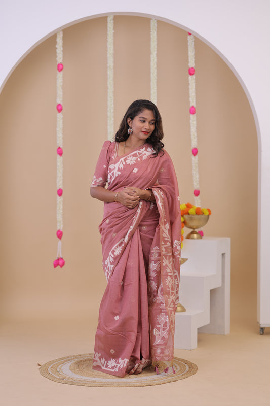 BOSSY GIRL-SAREE06-PEACH