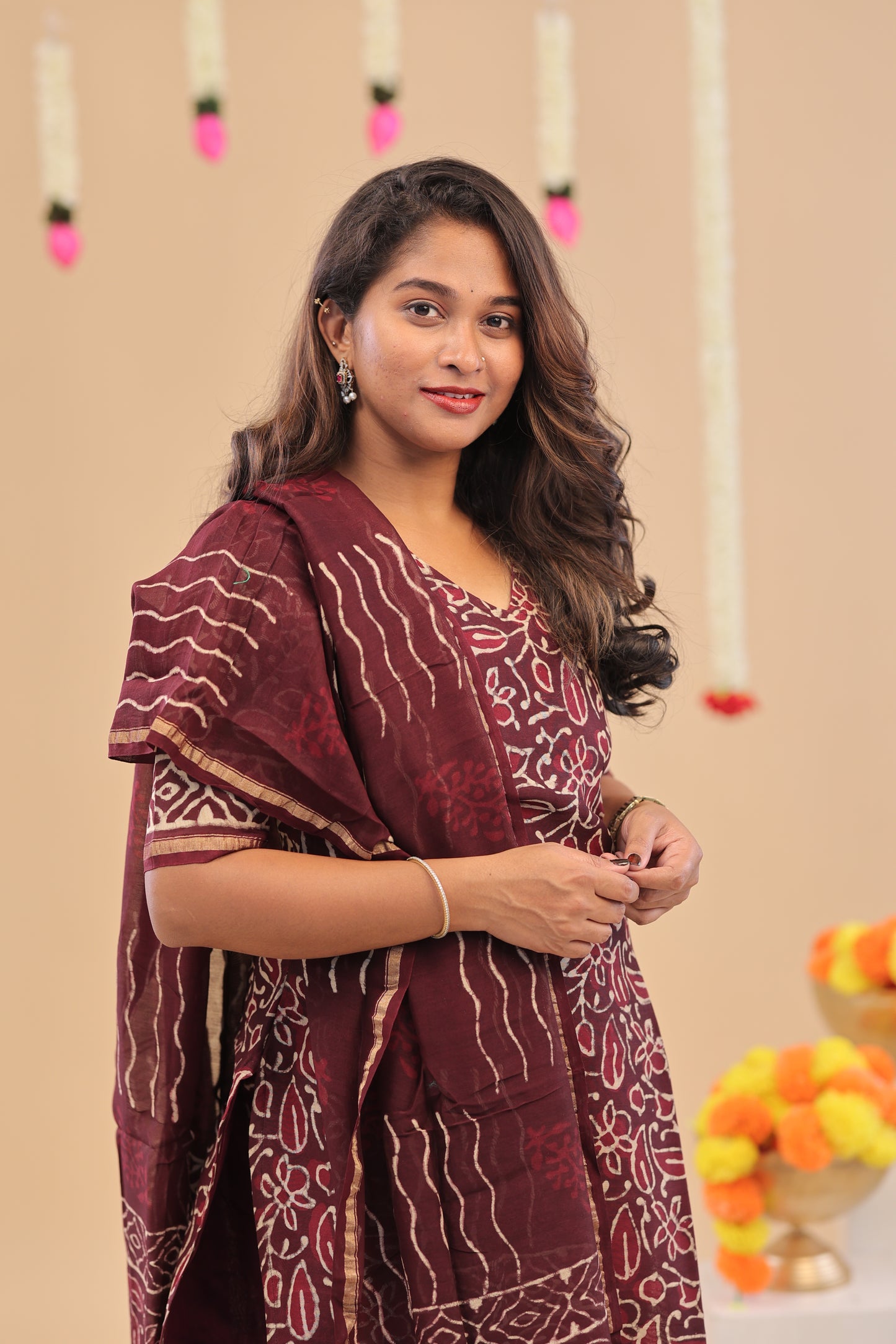 Premium -Wine- Chanderi suit