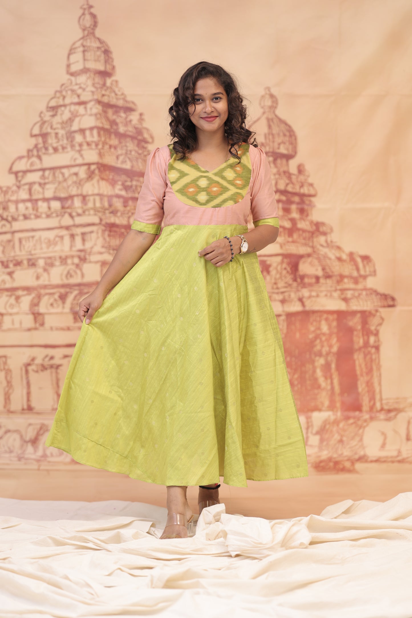 DUBION MAXI-MEENAKSHI -PEACH
