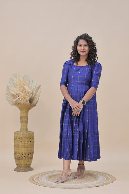 ROYALBLUE SILK GOWN- plus size