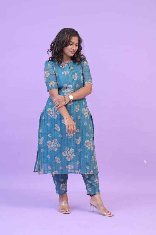 SUNNY-FLORAL-cotton co-ord- COPPER SULPHATE