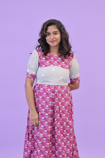 PIPING HOT - GREY MAGENTA- gown