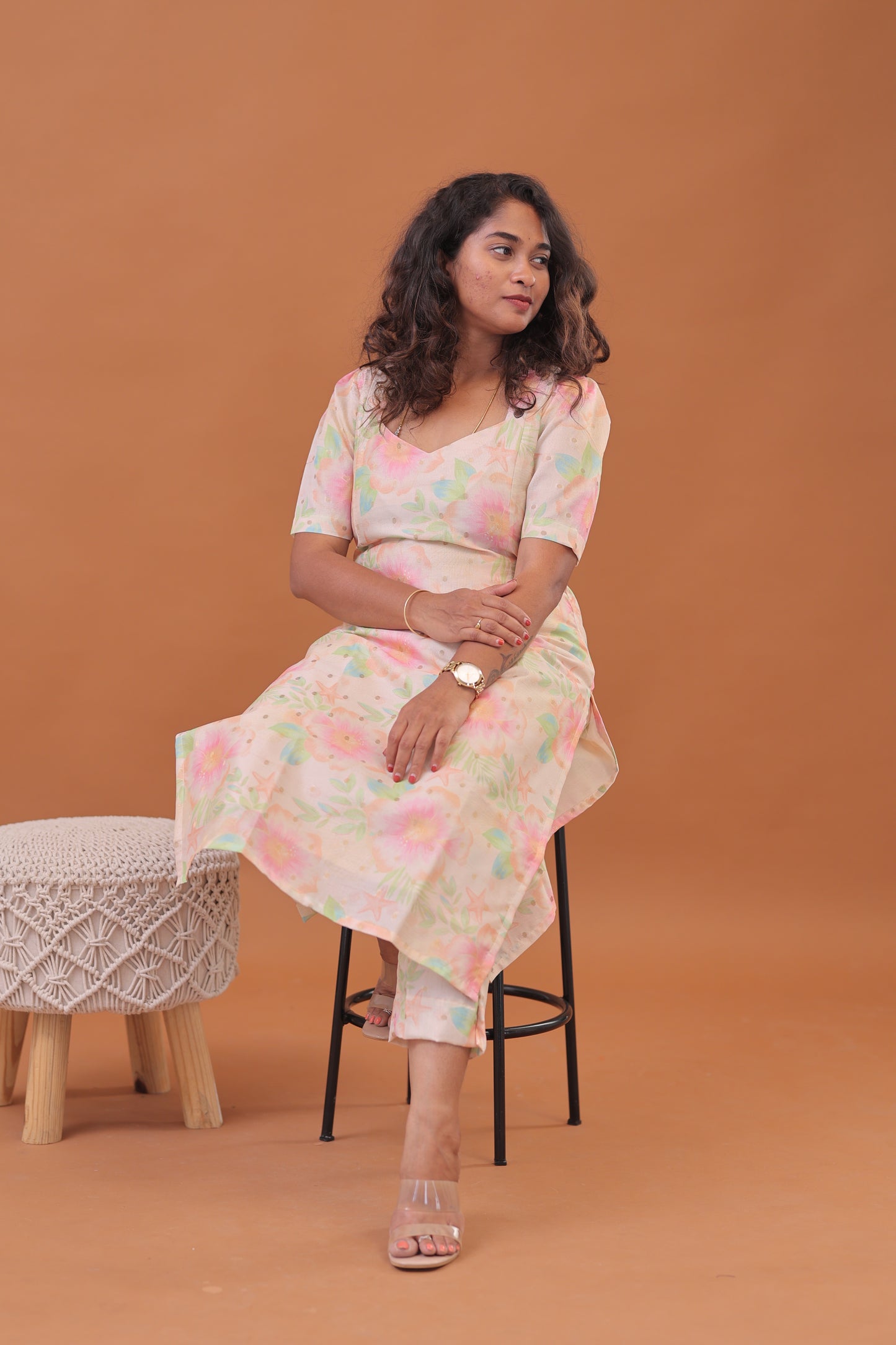 FLORAL-Co ords beige