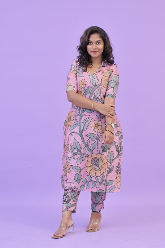 SUNNY-FLORAL-cotton co-ord-PINK